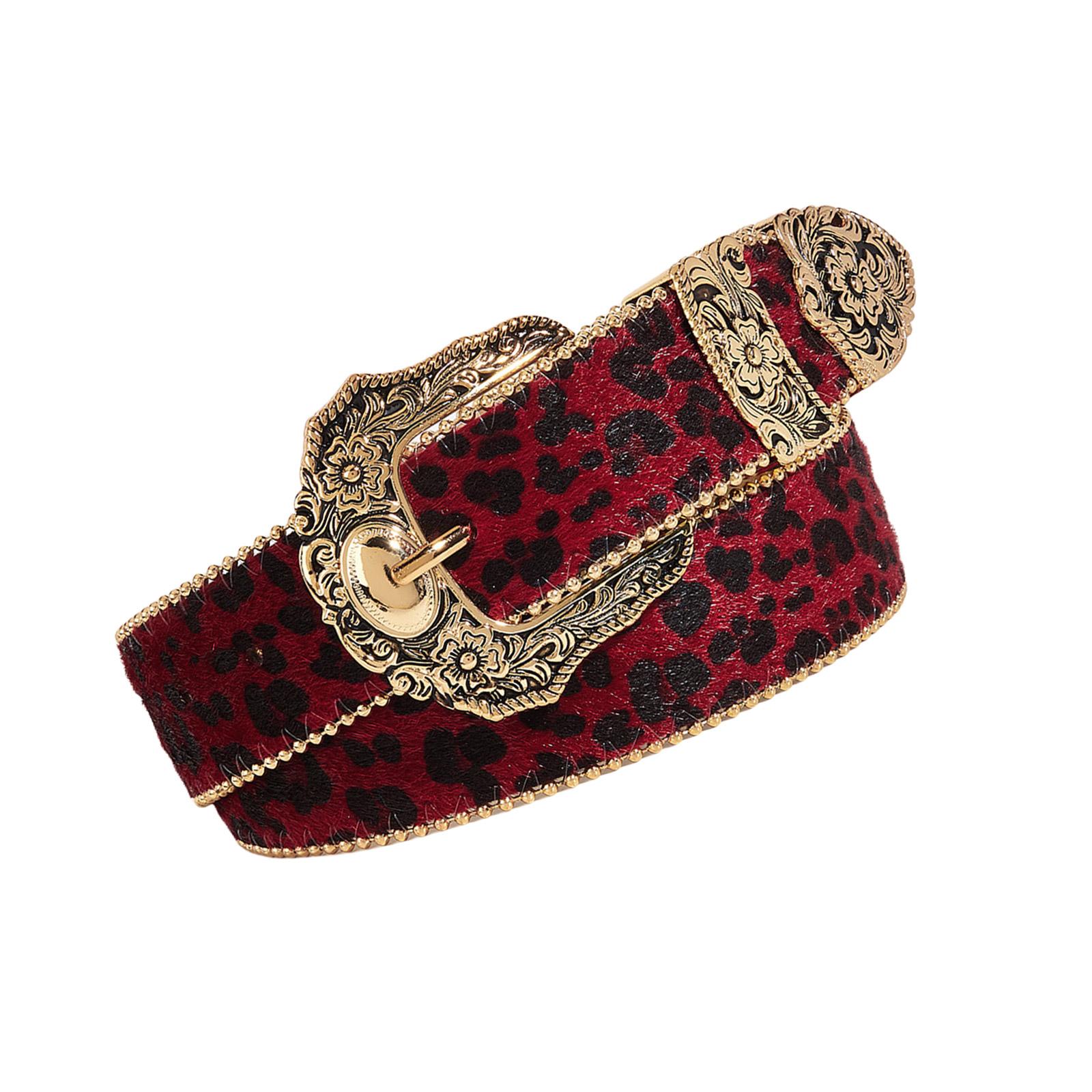 

Waist Belt Carved Buckle Leopard Print Chain Costume Beaded Belt for Wrap Dress Waist Belt for Suit Skirt Jeans Jewelry