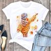 Women's plus Size Floral Print Loose T-shirt Short Sleeve Aesthetic Harajuku Y2k Gothic Tee Summer Polyester Fabric Fashion