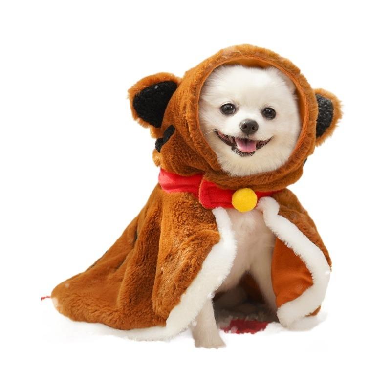 Pet Dog Cape Clothes, Cat Tiger Winter Warmth Thickened Dog, Small Dog Plush Cape Cat Supplies