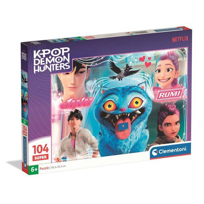 K-Pop Demon Hunters Puzzel Maxi 104 Stukjes van Clementoni Supercolor - Kpop Huntrix - K Pop Legpuzzel Cadeau voor Kinderen vanaf 6 Jaar