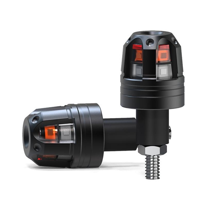 Motorcycle Scootor LED Handlebar End Turn Signal Corner Light DC12V Flasher Handle Grip Blinker Side Marker Hand Lamp 2x