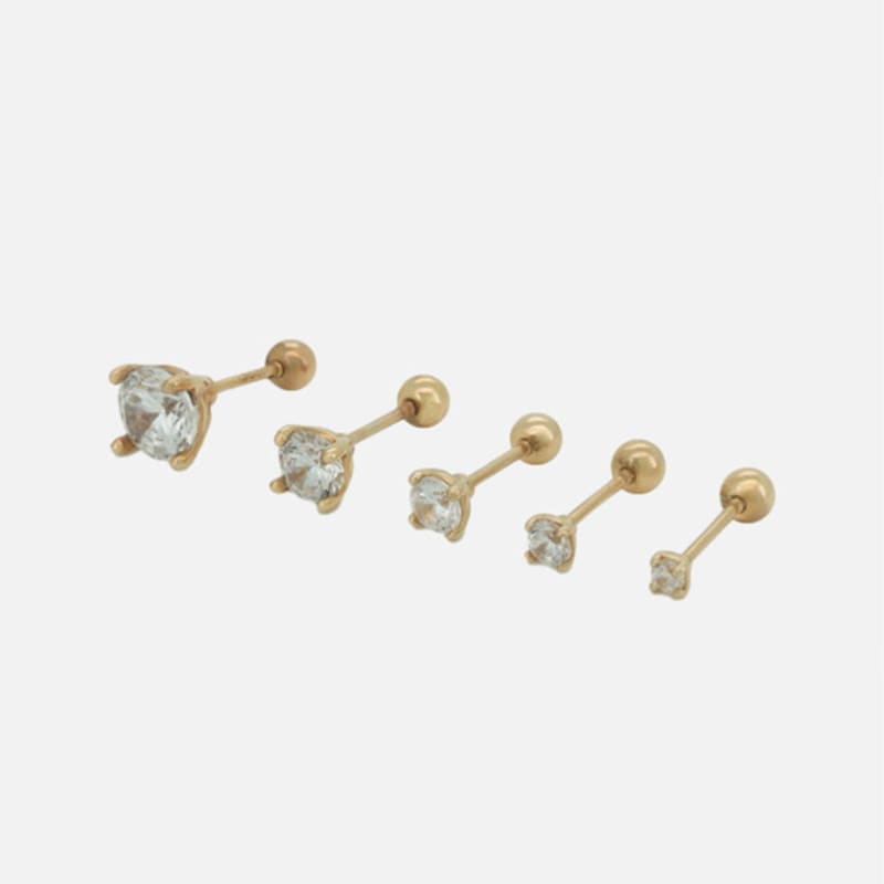 Youngglow 14k 4prong Lab Diamond Piercing