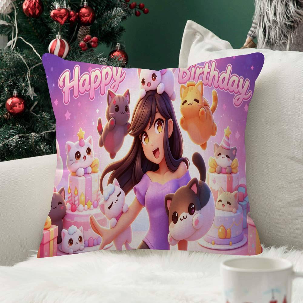Aphmau Cute Cats Pillow Case For Home Bedroom Car Office Decoration Living Room Sofa Cushion Cover Suitable