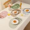 Cashew Shaped Leather Placemat Nordic Thermal Heat Resistant Decorative Table Mat Double-sided Faux Velvet