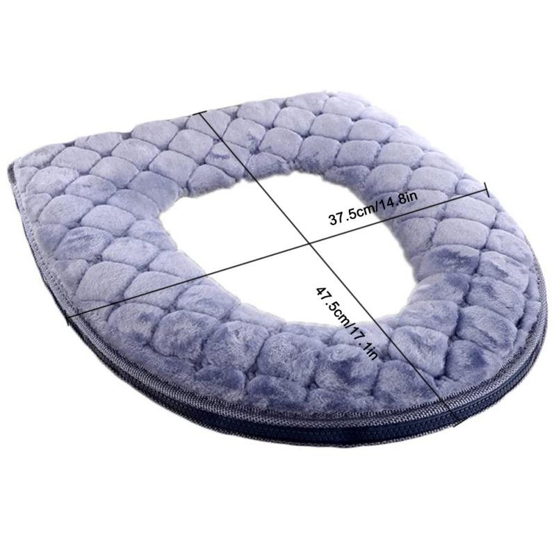 Winter Warm Toilet Seat Cover O-shape Toilet Seat Bidet Toilet Cover Portable Knitted Toilet Mat Soft Closestool Mat
