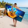 Cristiano Ronaldo Custom Beach Towel, Personalized Name Text Print, Football Logo Soft Quick‑Dry Towel Holiday Gift