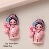 Cross-Border Cartoon DIY Resin Accessories: Opera Character Hair Clips & Phone Case Ornaments.