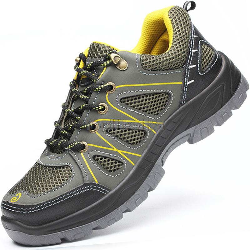 Breathable Safety Shoes Men Women Work Sneakers Steel Toe Work Safety Boots Anti-Smash Mesh Work Shoes Security Footwear