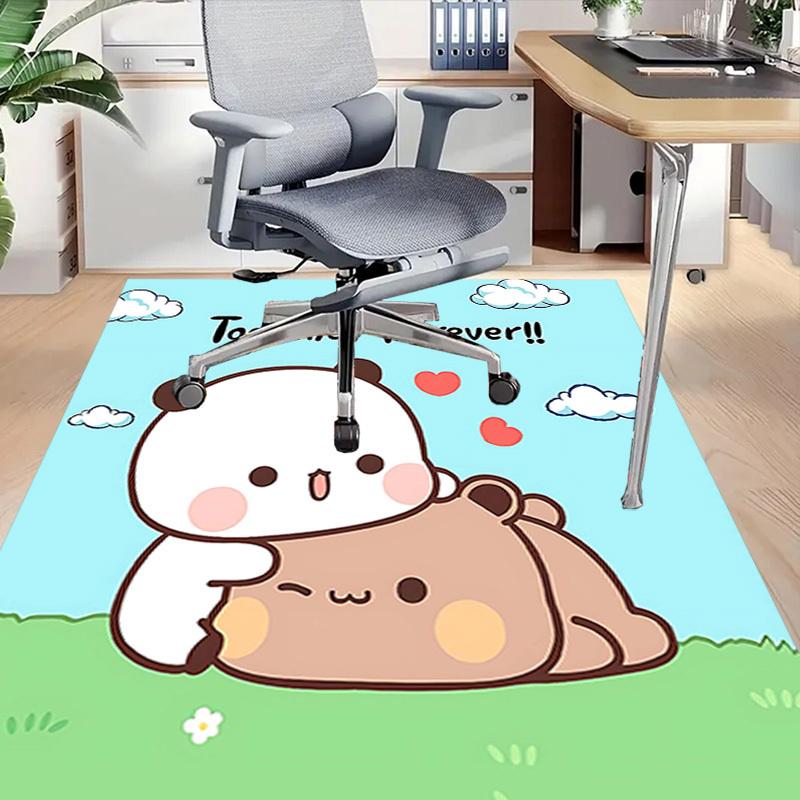 1PC Panda Love Anti-slip carpet, suitable for Office, bedroomand playrooms. It can also be used as a sofa footrest cover-R25