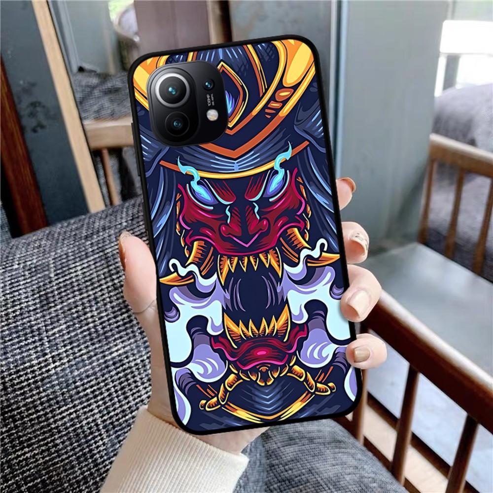 Samurai Oni Mask Phone Case For Xiaomi Mi 5X 8 9 10 11 12 Lite Pro 10T PocoX3pro PocoM3 Note 10 Pro Lite