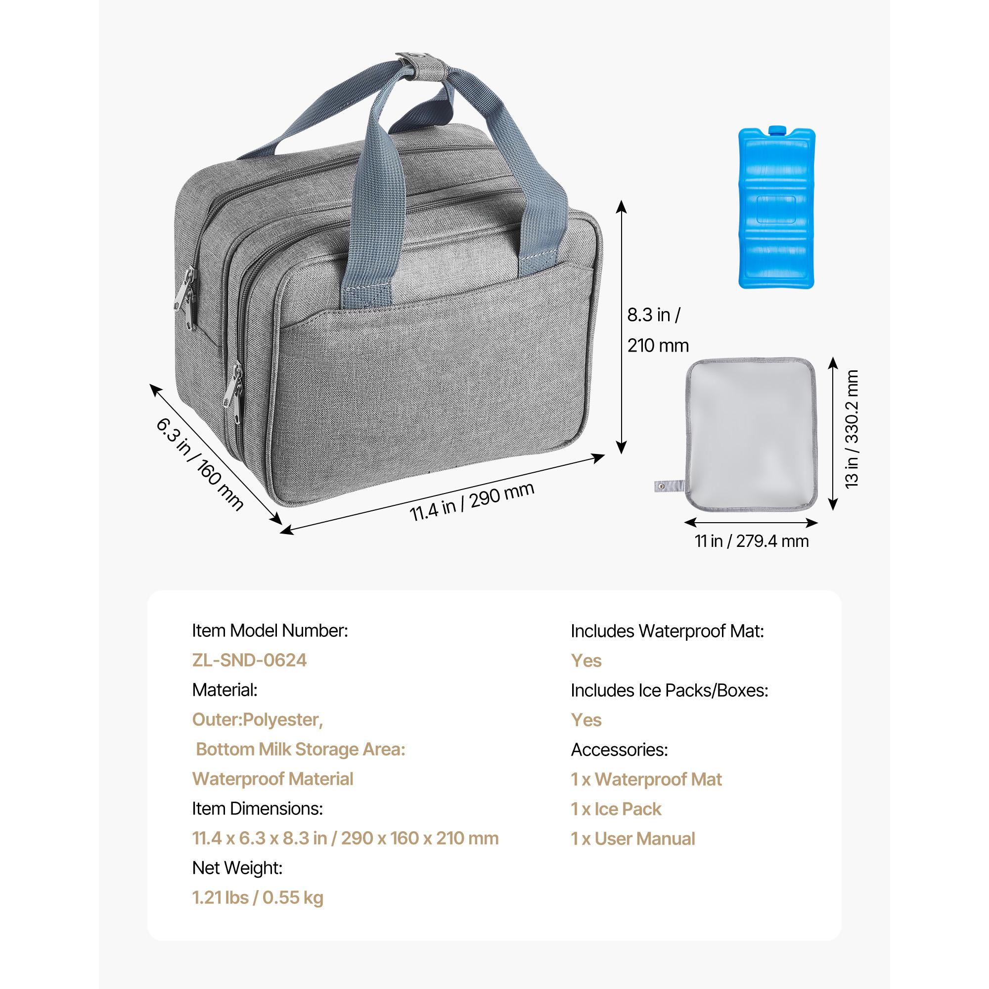 

SucceBuy Wearable Breast Pump Bag with Ice Pack Fits for M5/M6 Pumping Accessories & Breastmilk Storage for Work Family Use Grey серый