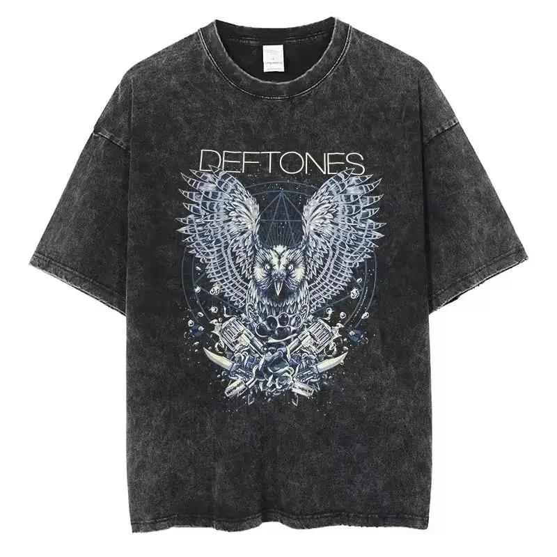 

Новая хип-хоп футболка Deftones с коротким рукавом, круглым вырезом, состаренная, в стиле Y2k, мужская одежда, новый топ и футболка, мужская футболка Camisetas L