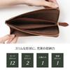 [HIRAMEKI.] Genuine Leather Wallet for Men and Women, L-Zip Long Wallet, Morris Classic, Slim, William Morris Art (Black)