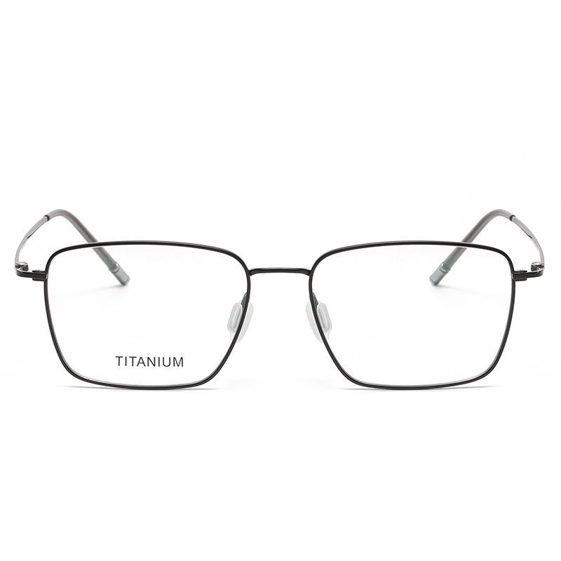 Autumn 8501 Pure Titanium Unisex Retro Square Anti-Blue Light Glasses with Myopia/Plano Lenses.