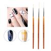 3Pcs Nail Art Drawing Line Brush Painting Pen Nail Dotting Tool Set