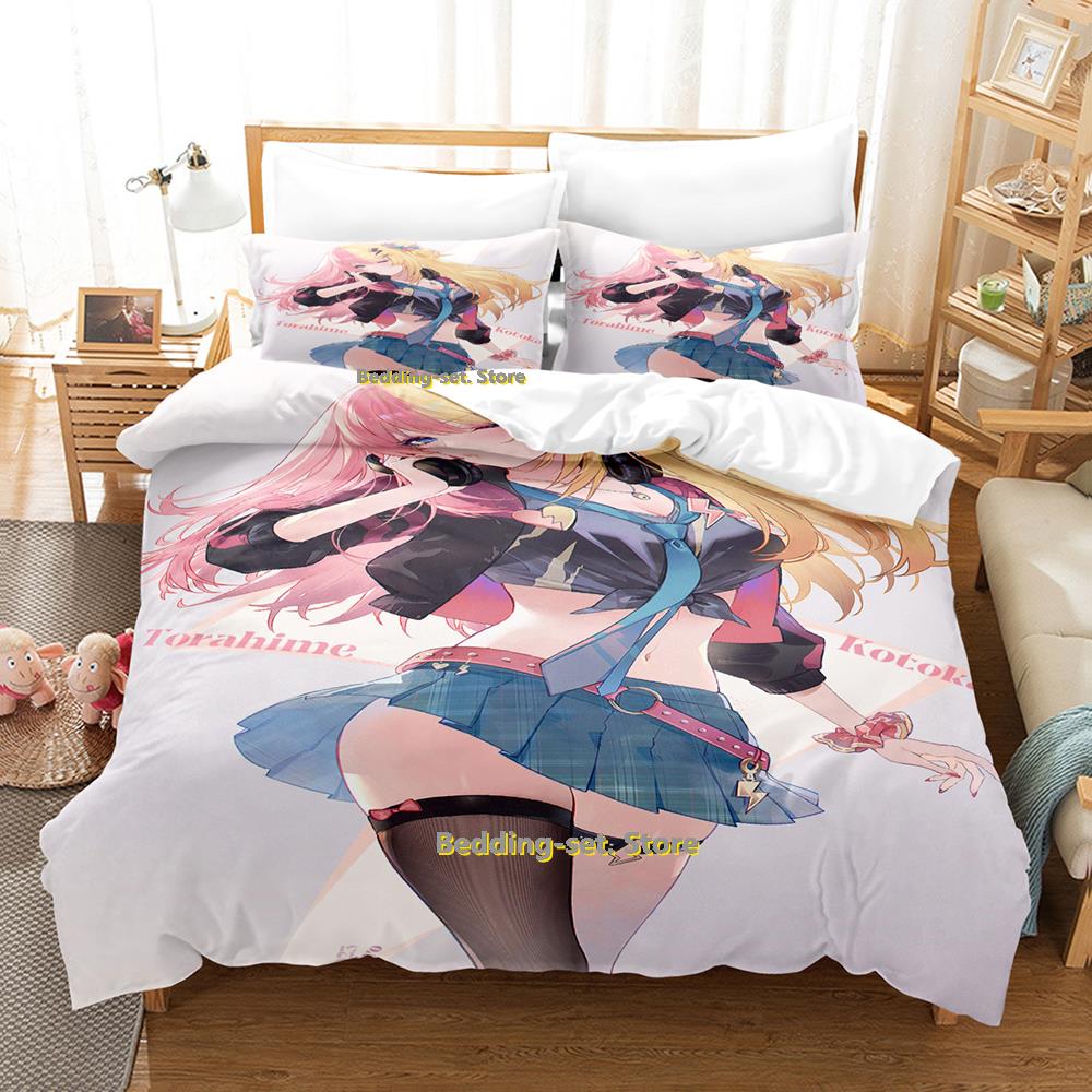 New 2023 Kotoko Torahime Bedding Set Single Twin Full Queen King Size Bed Set Adult Kid Bedroom Duvetcover Sets Anime Bed