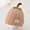 Cappellino a Costine Zucca per Bambini Piccoli Design Cartone Animato Cappellino per Neonati Nuovo Cappello Lavorato a Maglia per Neonato Halloween