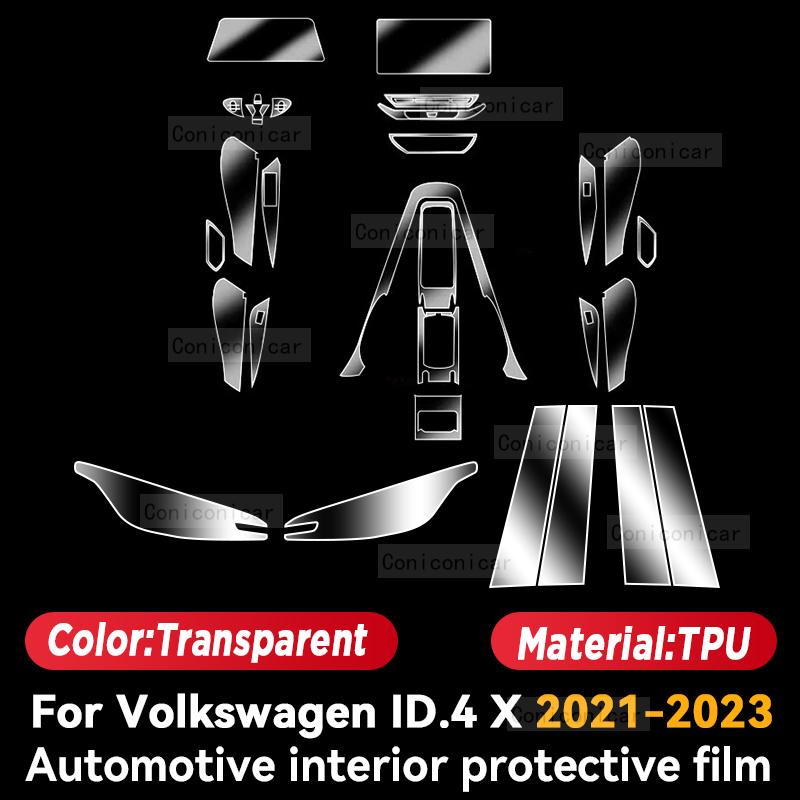 For Volkswagen ID.4 X 2021-2024 Car Interior Center Console Screen Protective Film Anti-scratch Repair Film Sticker Accessories