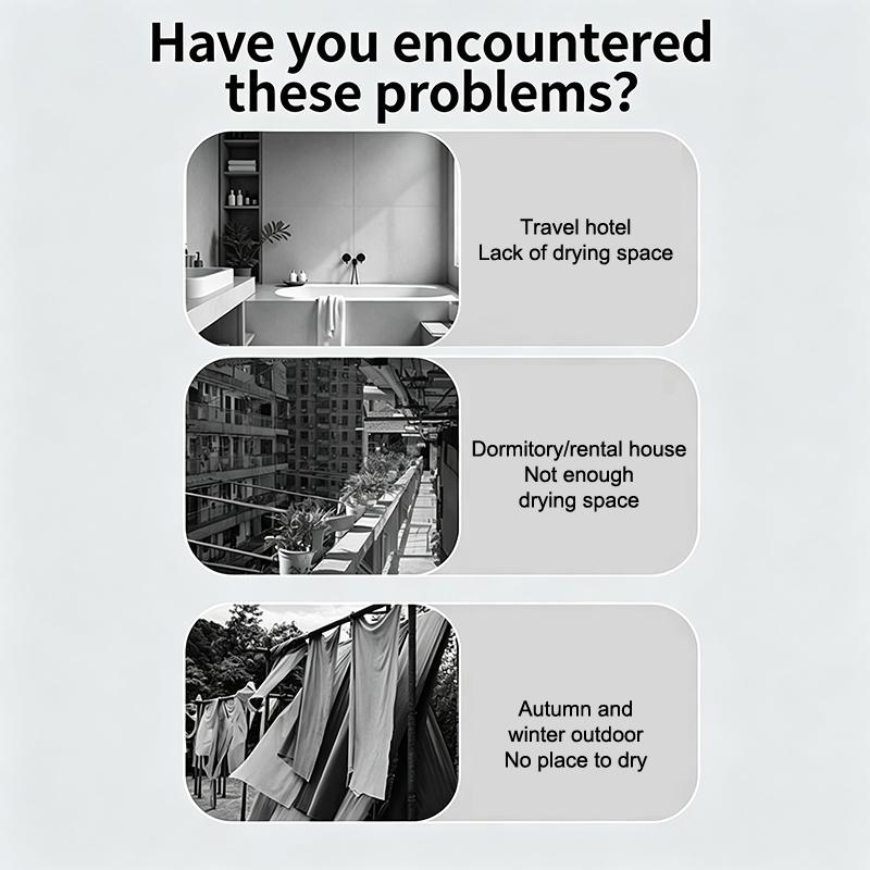 New Portable 8M Retractable Clothesline Hand-Cranked Extendable Drying Rack Outdoor Travel Laundry For Camping Hiking Tools