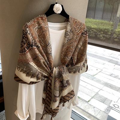 Women S Ethnic Retro Paisley Scarf Soft Cotton Linen Feel Warm Sunproof Shawl