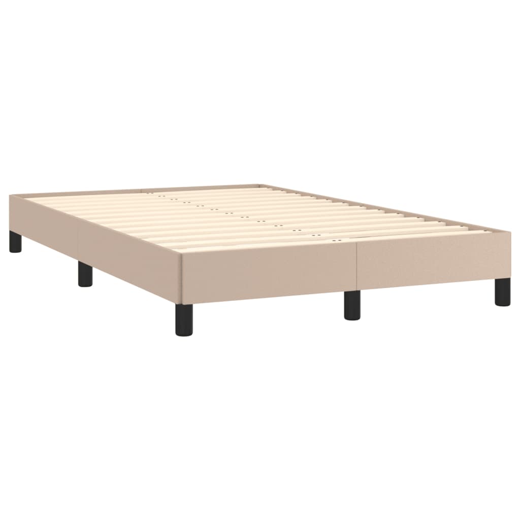 Bed Frame Without Mattress Cappuccino Brown 120 X 190 Cm Faux Leather