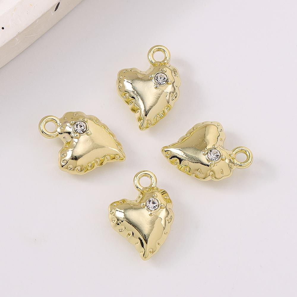5pcs 14*10mm Alloy Love Heart Charms Pendants for Jewelry Making DIY Earrings Bracelet Necklace Accessories Supplies