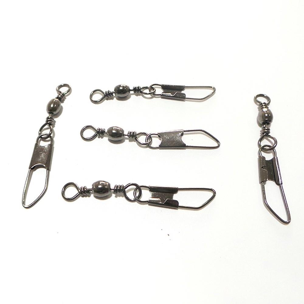 160PCS High Strength Fishing Snap Swivel with Safety Snap Rolling Barrel Swivel  Saltwater Fishing
