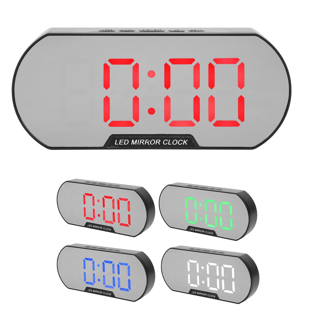 Alarm Clock LED Digital Display Makeup Mirror USB Battery Clock for Children Elderly Bedroom Office 