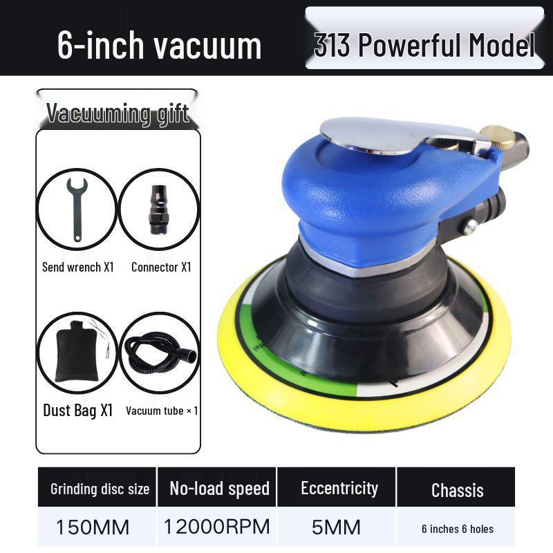 5" & 6" High-Speed Pneumatic Sander and Polisher, Model 313 Handheld Air Grinder
