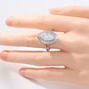 Fashion Sparkling Design Full Synthetic Zirconia Eye Shaped Ring for Women's Elegant Classic Banquet Wedding Engagement Jewelry