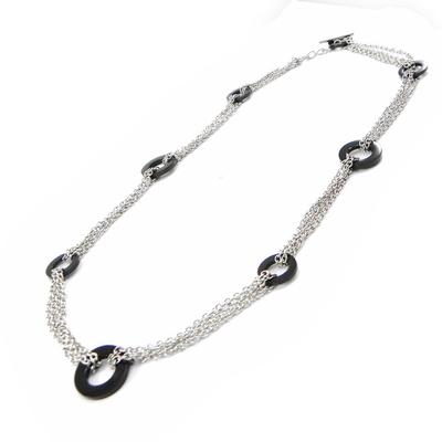 [I1139] - 'Choreography' Ruthenium Steel Necklace - 11 Mm