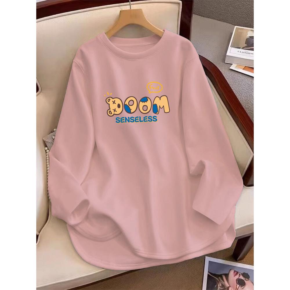 

Женский бархатный свободный худи с длинным рукавом - Модная базовая вещь на весну/осень S