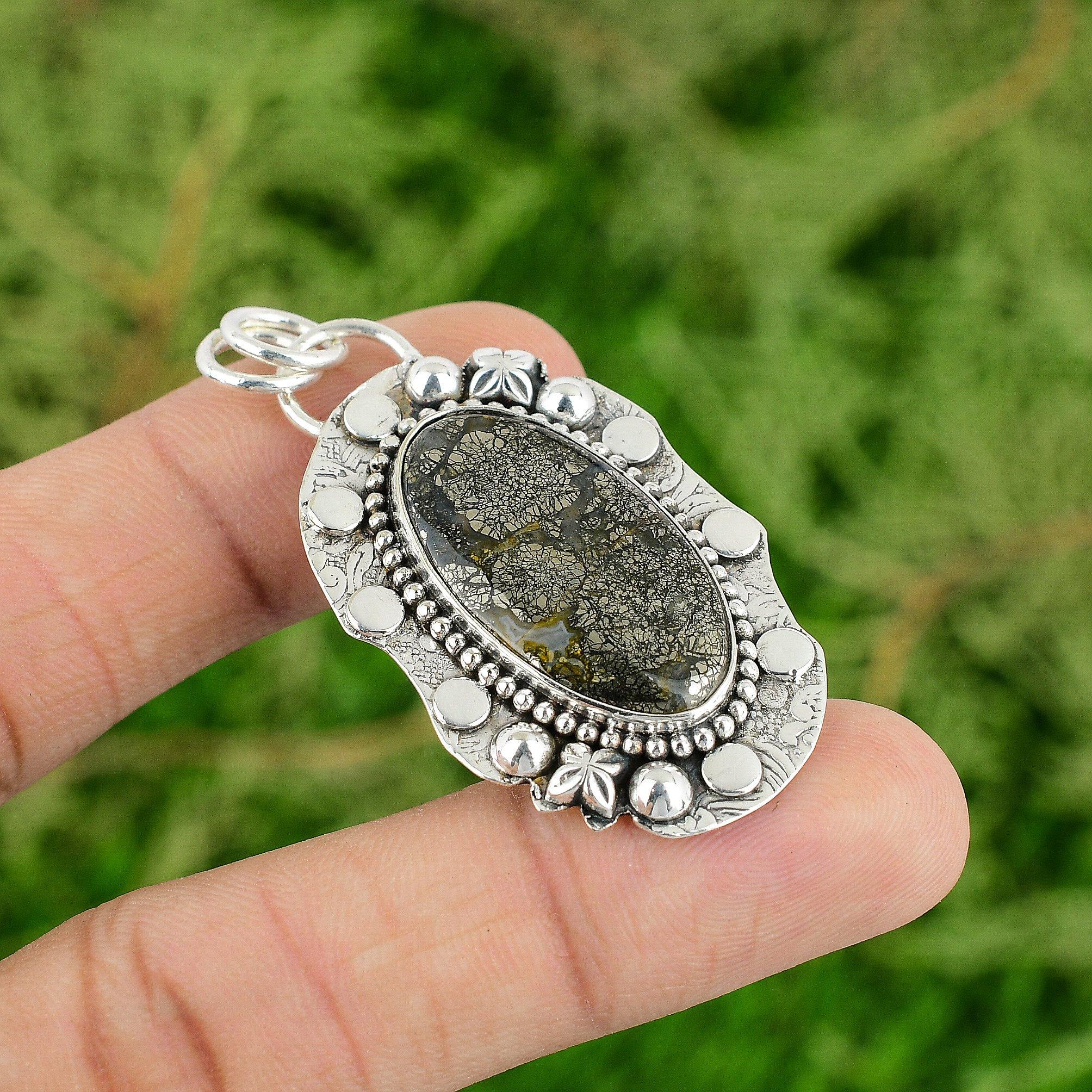 

Daughters Day Deal Oval Maracasite Stone Sister Pendant Jewelry Sterling Silver