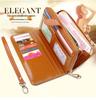 Women's Trifold Leather Wallet - Coin Purse, Card Holder & Phone Bag (Oily Leather, H006)