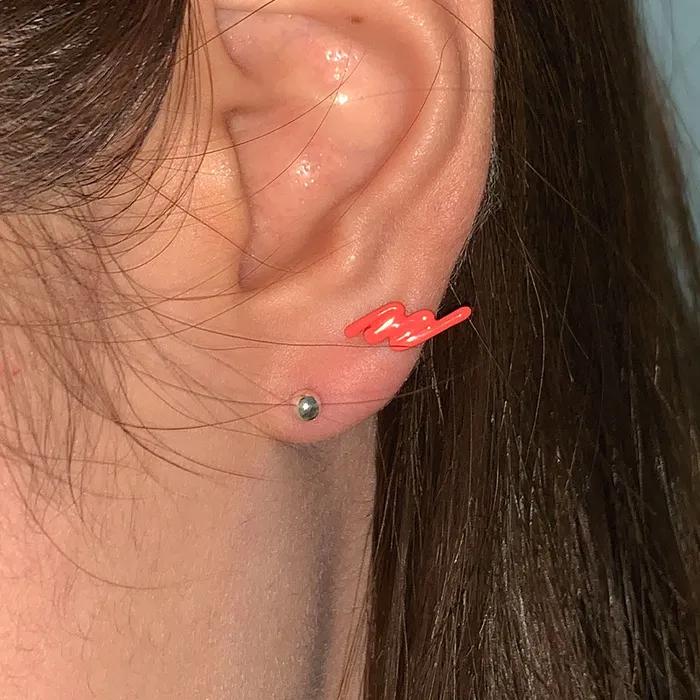 Rainbow doodle piercing (Orange)