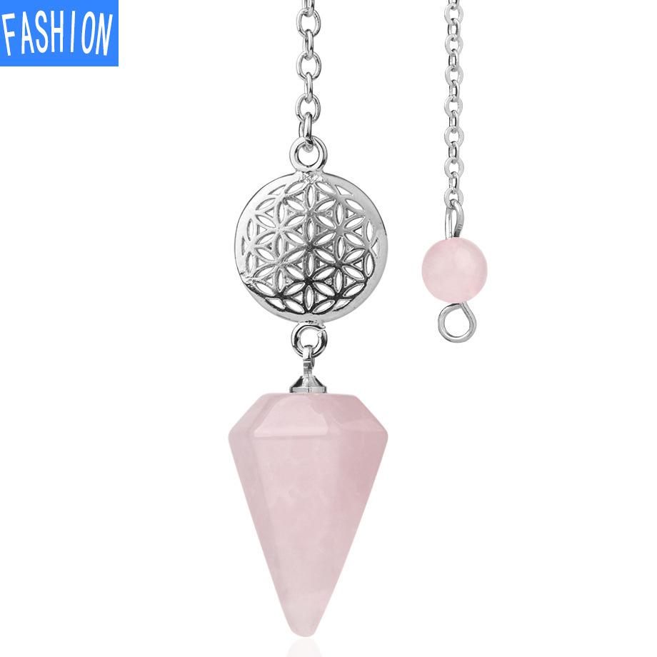 Spirit Pendulum Crystal Semi GEM PENDANT Healing Crystal Point Pendulum Witchcraft Meditation Jewelry