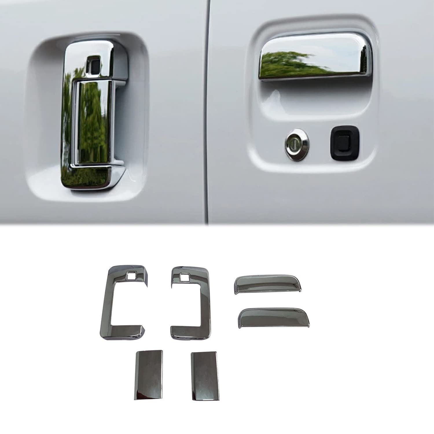 

HyoLebi Door Handle Decorative Covers for Daihatsu New Atrai Hijet Cargo S700V S710V Accessory Specific Design with Smart Key Hole (2021.12~),
