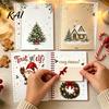 Decorative Card Display Book Christmas Gift Book, 8x6 Inch Spiral Bound Holiday Keepsake Booklet, Storage Merry Greeting Album Organizer for