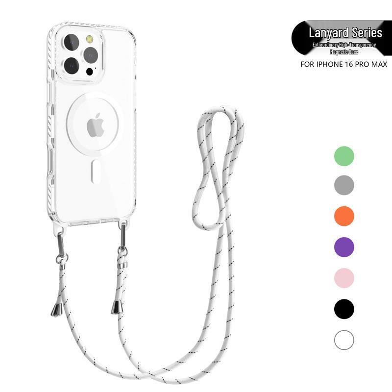Durchsichtige magnetische Lanyard-Handyhülle für das iPhone 16 Pro