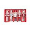 5Pcs/Set Glitter Nutcracker Puppet Ornament Wood Christmas Tree Decoration  Kid Gift