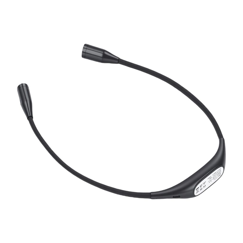 Neck Light Black Dual Color Temperature Eye Caring USB Rechargeable LED Portable Neck Book Light with Brightness   for Reading