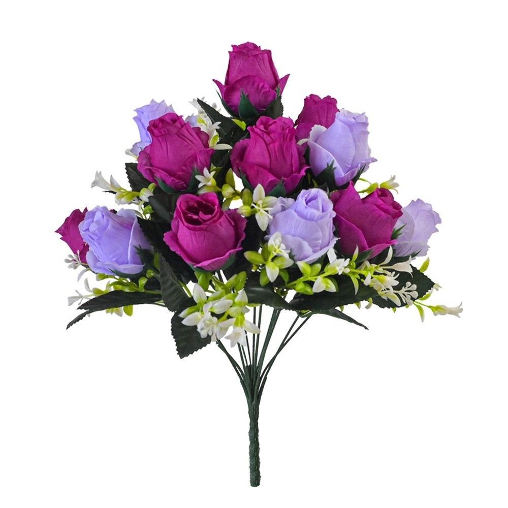 

Gifts 12 Heads Artificial Rose Bouquet Two Colors DIY Plastic Rose Flowers Home Decor simulation Roses