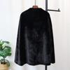 Thickened Fur Integrated Medium and Long Cape Coat Autumn and Winter New Belt Shawl Coat Women