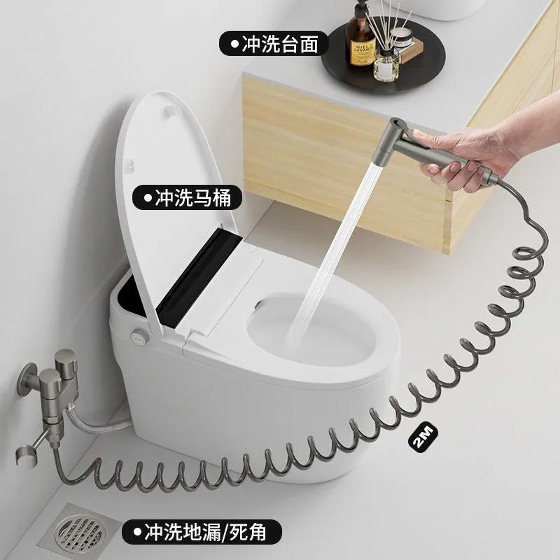 Handbrause für Toilette, Bidet, Wasserhahn, Sprayer, Edelstahl, Badezimmer-Bidet, Sprayer-Set, Handbrause, Duschkopf, selbstreinigend, ohne Schlag