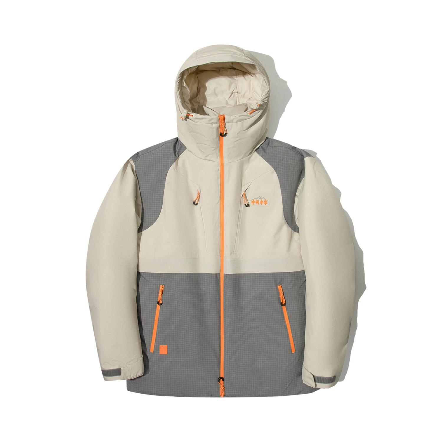 

Li Ning Зшита Куртка-пуховик з капюшоном на блискавці Зручна Дихаюча Універсальна Повсякденна Унісекс Верхній одяг Вівсяно-сірий Тіньово-сірий AYMU547-2 M