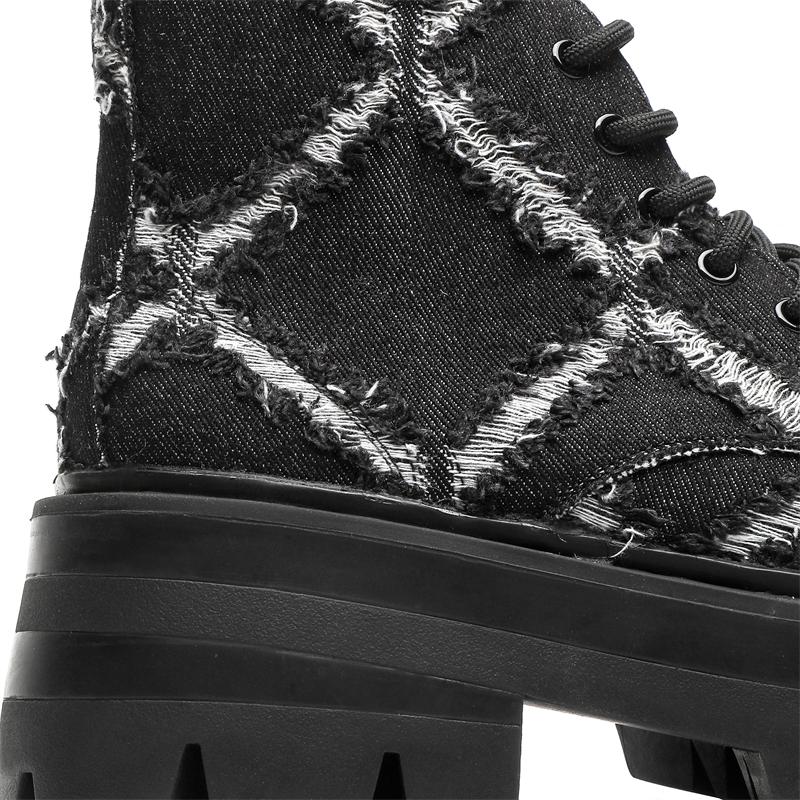 Hight Quality New Street Style Canvas Breathable Ankle Boots For Men's Fashion Teenagers Daily Dress Height Increasing Shoes