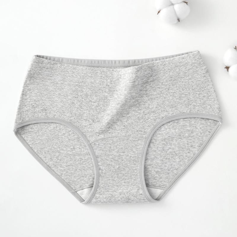 

Женские трусики большого размера из хлопка с цветной пряжей, с удлиненной ластовицей, для весны и осени XXL серый