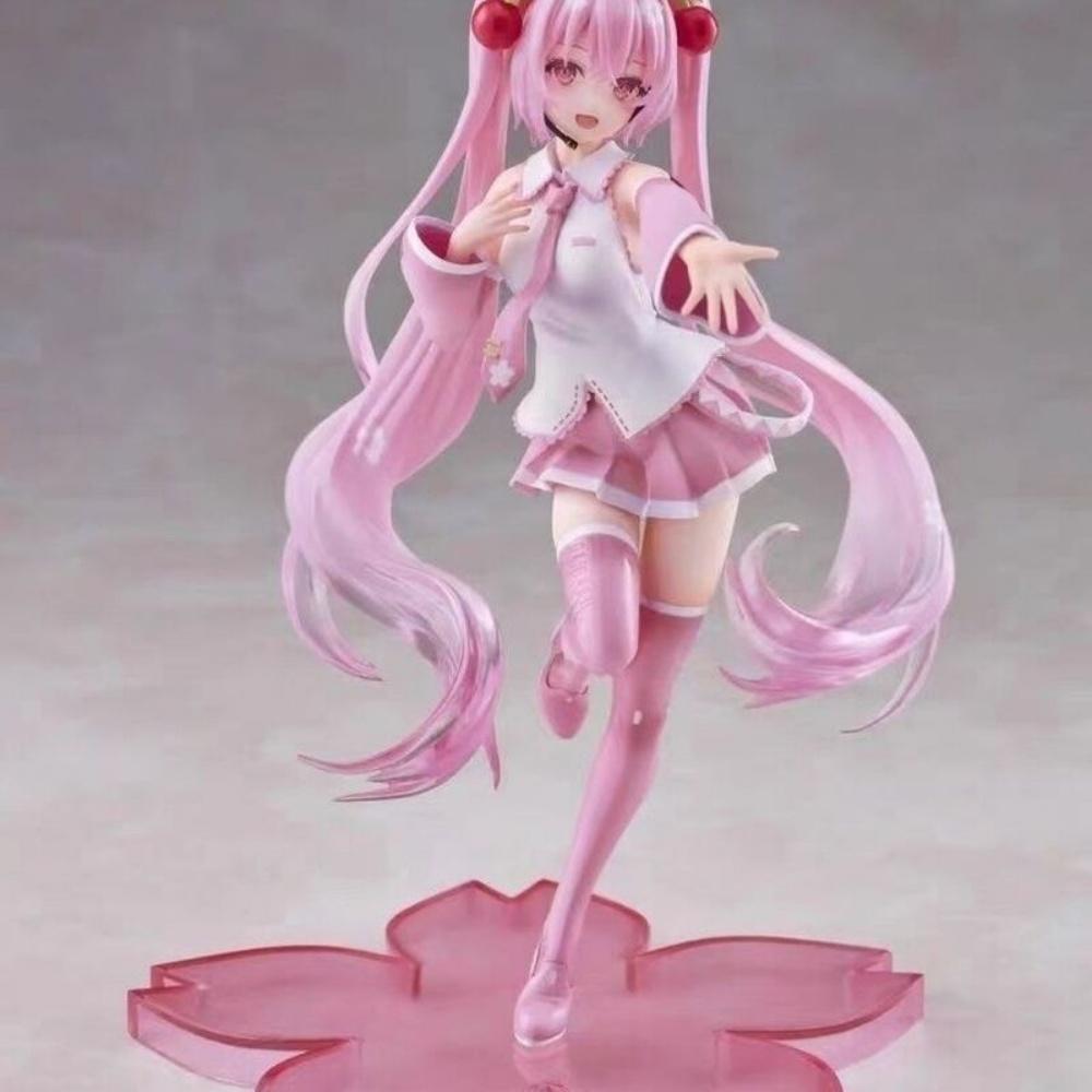 20cm Anime Virtual Singer Hatsune Miku Pink Sakura Fairy Tale Wonderland Kawaii Figure PVC Model Toys Doll Gifts