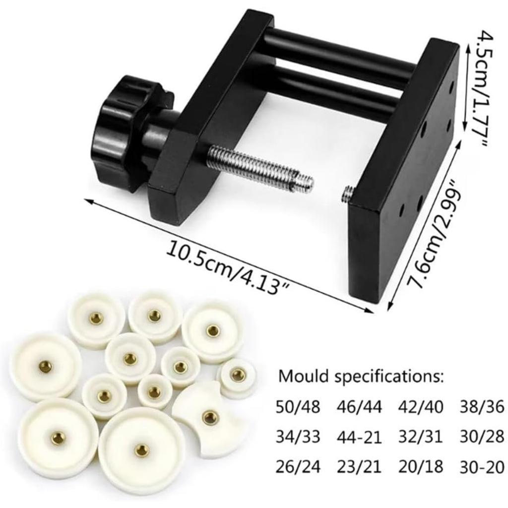 Watch Press Set, Watch Bottom Cover Tool With 12 Dies(18-50mm), Screw Type Capping Machine Manually Rotating Cover Tool, Watch Repair Tool Kit
