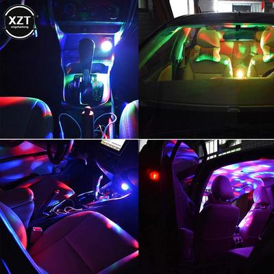 Led USB Car USB Ambient Light DJ RGB Mini Colorful Music Sound Interface Holiday Party Atmosphere Interior Dome Trunk Lamp